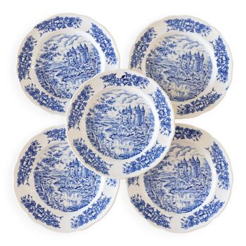 5 assiettes vintage collector en porcelaine pyroblan BP