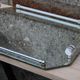 Vintage mirrored tray with glass and metal handles – H5 × W39 × D30 cm