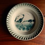 Serving dish in earthenware from Labrut Frères 1900 / Motif hérons