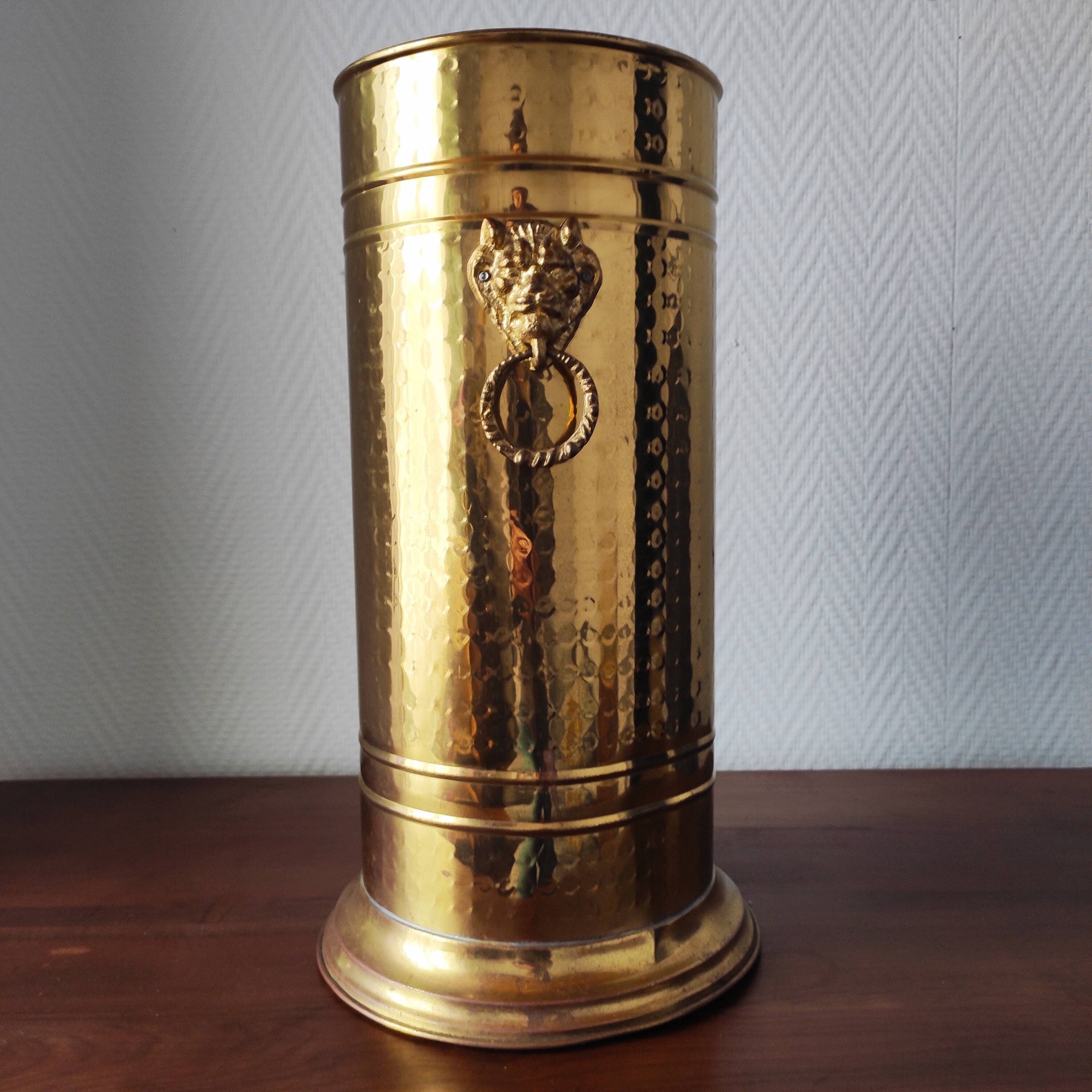 Vintage brass umbrella stand