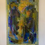 Cubist Composition by Alfred Vachon, Oil on canvas, 1961