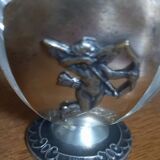Miniature silver and crystal vase
