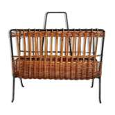 Iron and rattan magazine holders 1950