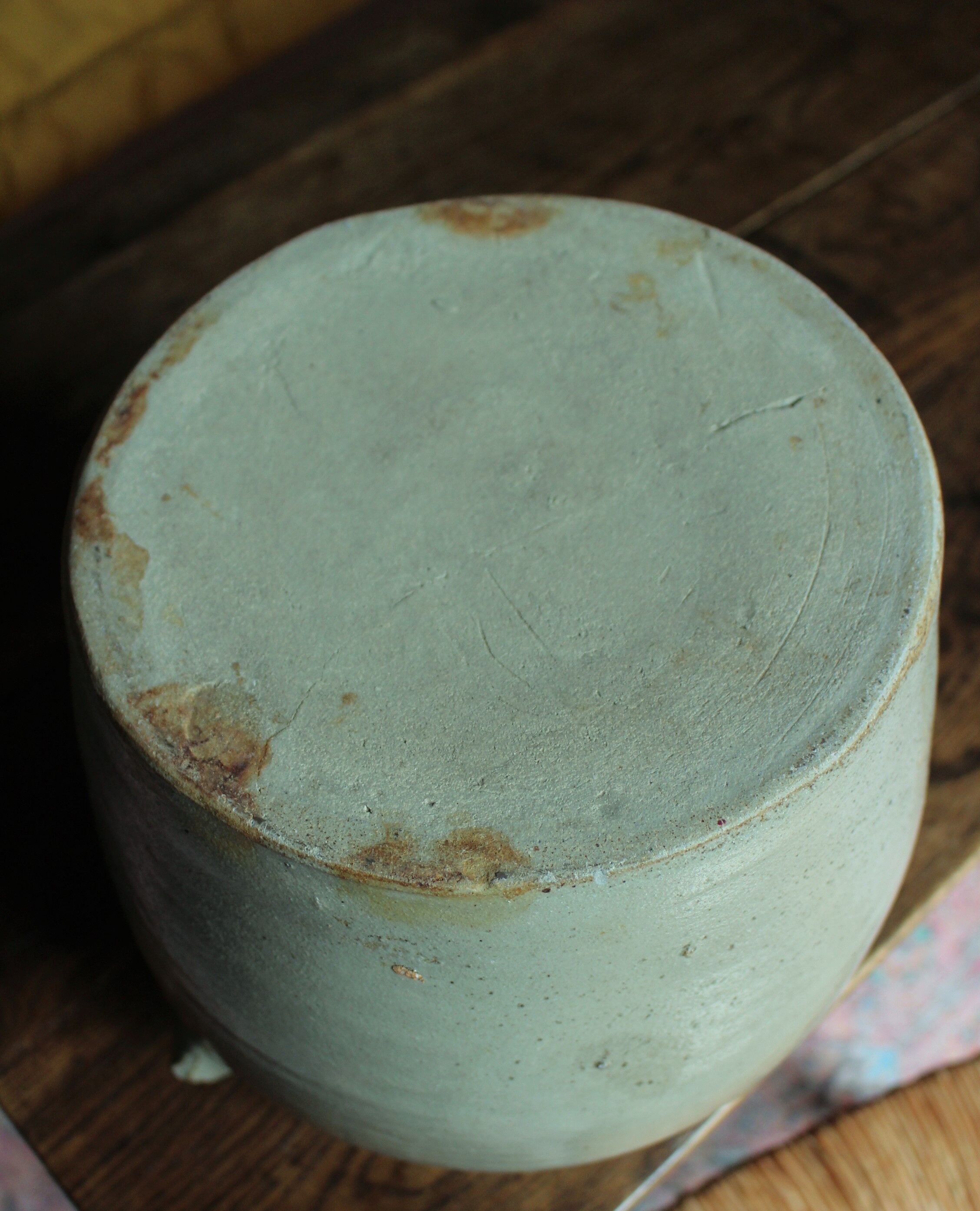 Large Grey Glazed Sandstone Pot Two Handles