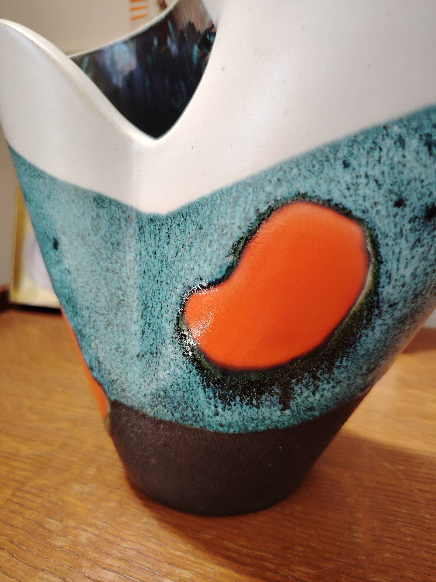 Important vase forme libre en céramique d'art par Elchinger - 1950