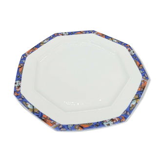 Limoges porcelain dish by Chastagner Harlequin décor