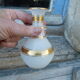 Portieux Vallerysthal old flask in white opaline and gold 1900
