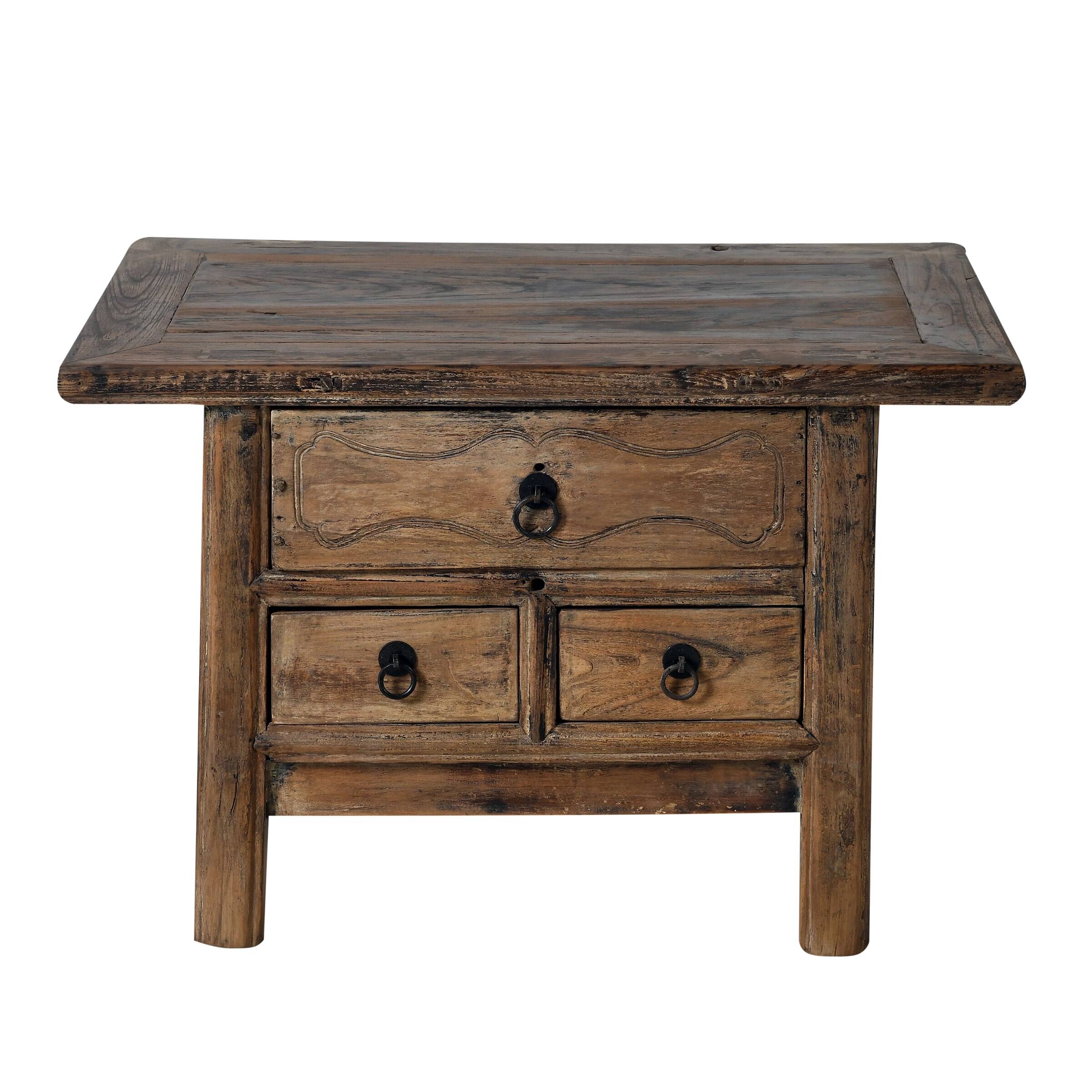 Haibei - Chinese bedside table in ancient elm no. 4