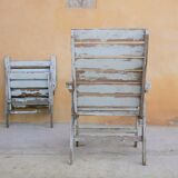 Vintage wooden folding garden chair