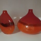 Pair or 2 glass paste vases from the 80s vintage.