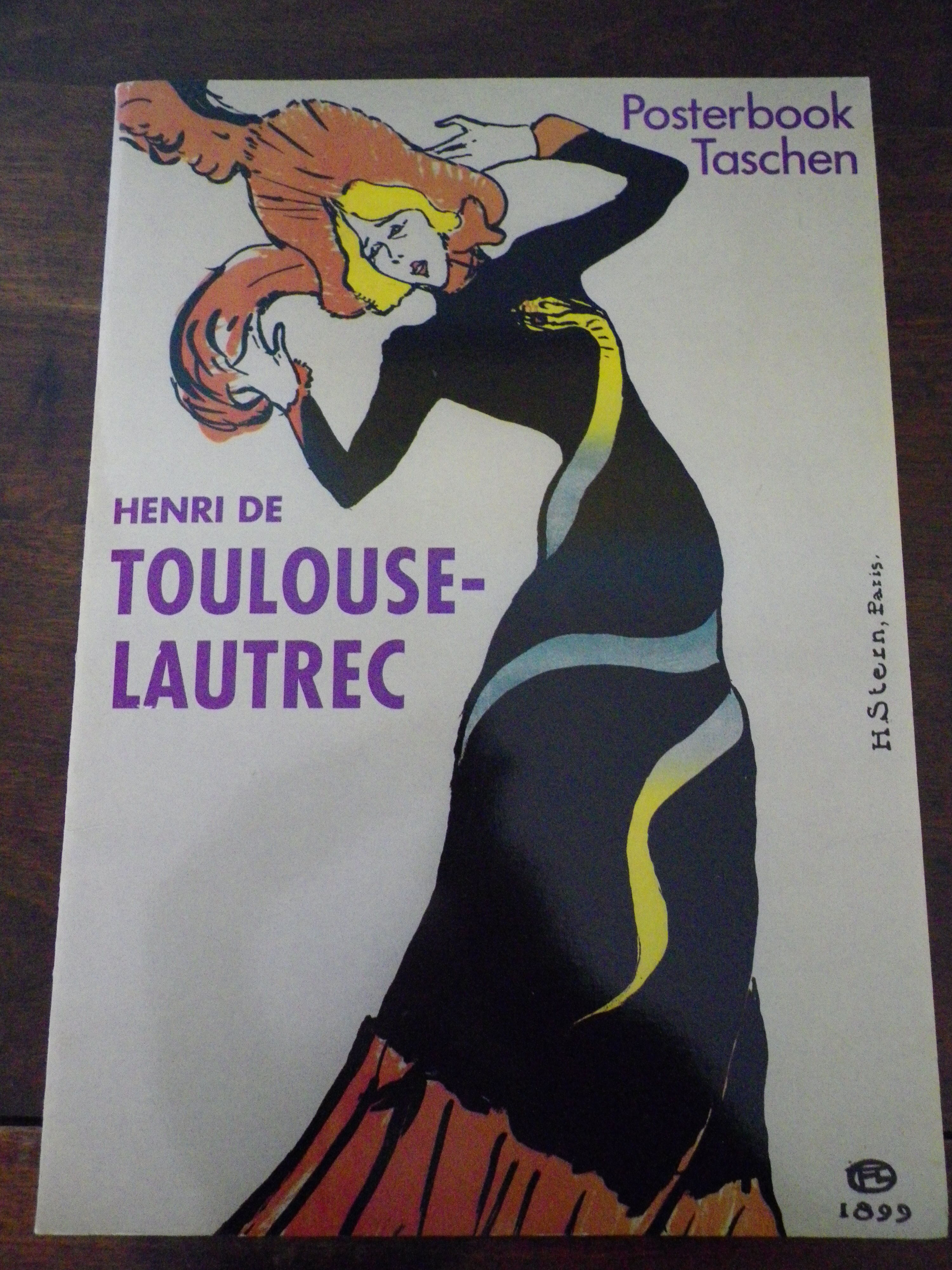 6 Toulouse-Lautrec posters, coloured glazed paper,31 x 44 cm, Taschen Posterbook