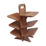 Solid oak bookcase magazine holders 80s