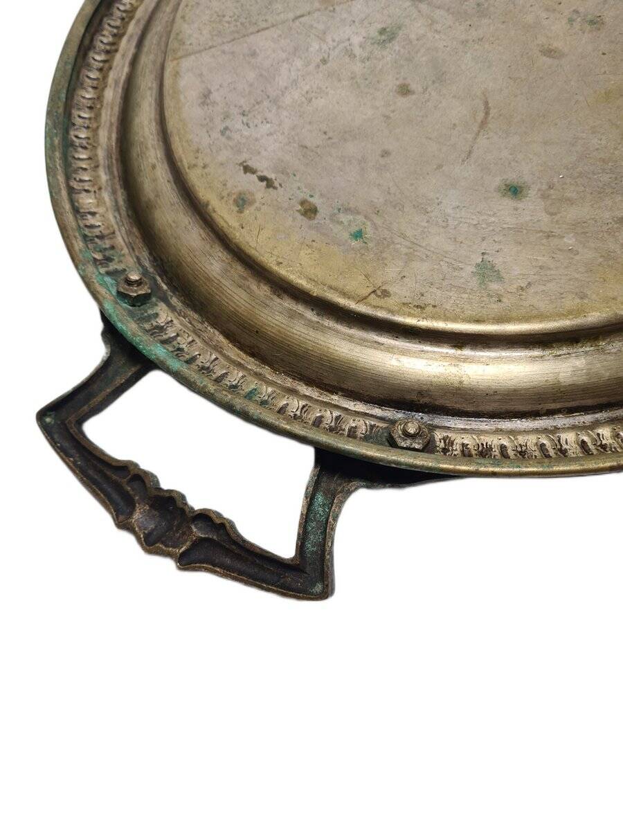 Antique Polish oval guilloché tray from Jarra, 1890s