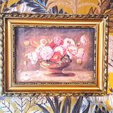 Painting jack watercolor still life france 1938 floral cup golden frame
