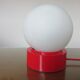 Plastic lamp red opaline ball white 80s 90 era Memphis