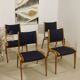 Set of 4 Scandinavian design chairs curved wood from the 60s. Ref JADOU