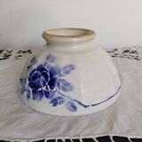 Large old blue bowl in vintage earthenware, 1940s