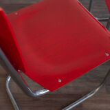 Functionalist Bauhaus Style Red Dining Chairs By Kovona, 1940s