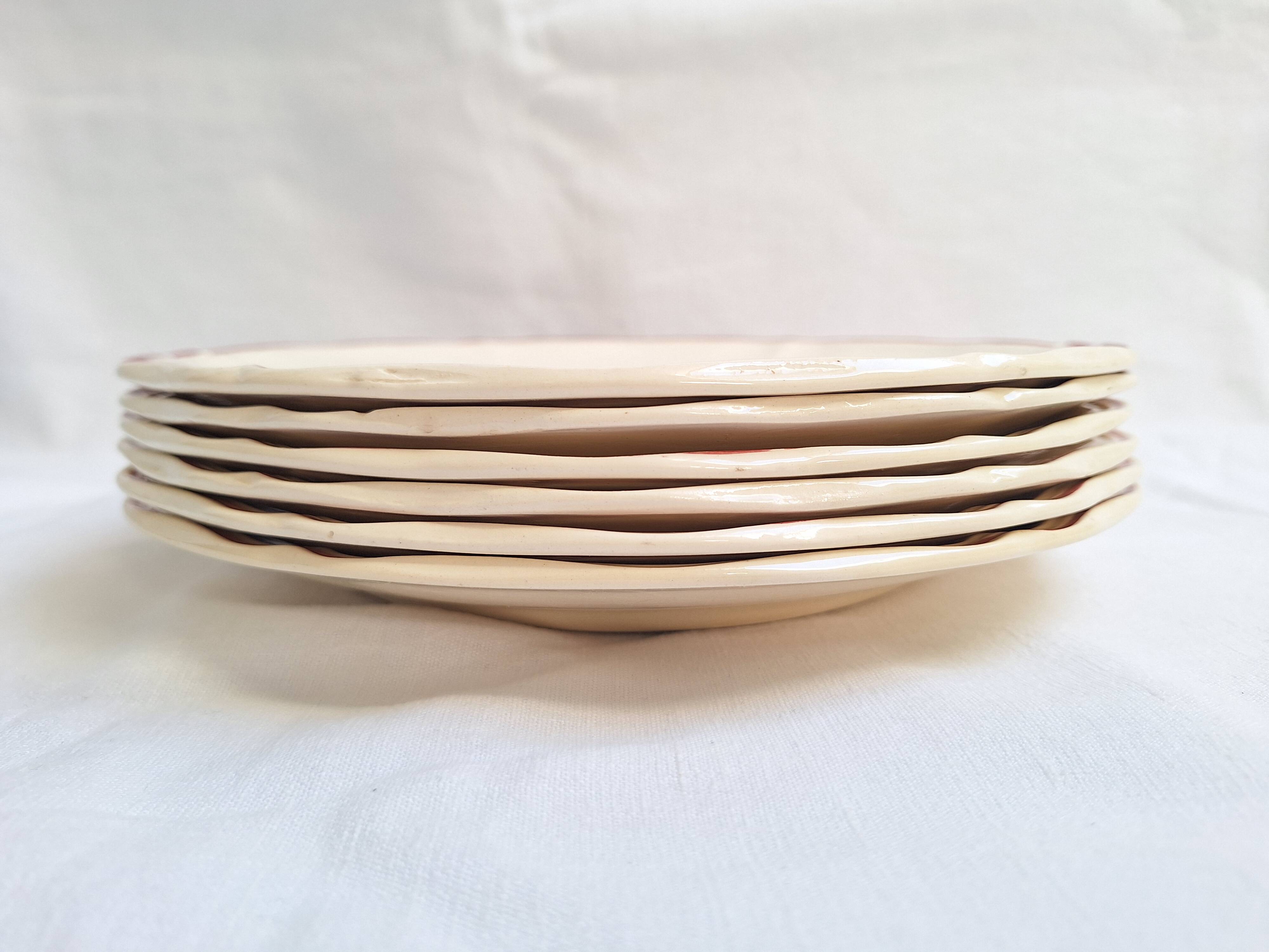 Assiettes plates Digoin Sarreguemines Modèle Lorraine