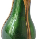 Soliflore vase legras imperial green copper decors enhanced with gold unsigned