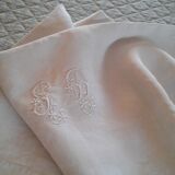 Old sheet . flax. PD monogram .  #42