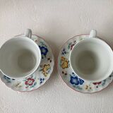 2 tasses et sous-tasses Churchill fleurs Rosetta