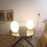 Pair of Eggs lamps, Murano glass, 1970s