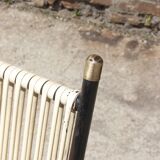 Wrought iron armchair, brass & scoubidou, France 1950s