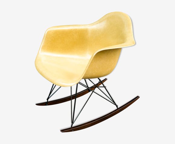 Rocking-chair Eames vintage by Herman Miller - Ochre Light