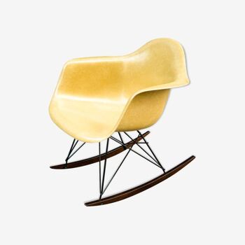 Rocking-chair Eames vintage by Herman Miller - Ochre Light