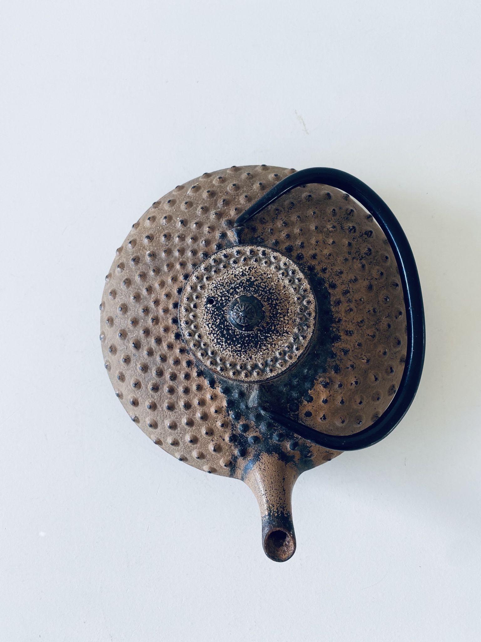 Ancient Japanese teapot in cast iron
