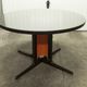 Table and 6 armchairs Baumann Diese, design Pagnon Pelhaître, Wenge color and red,