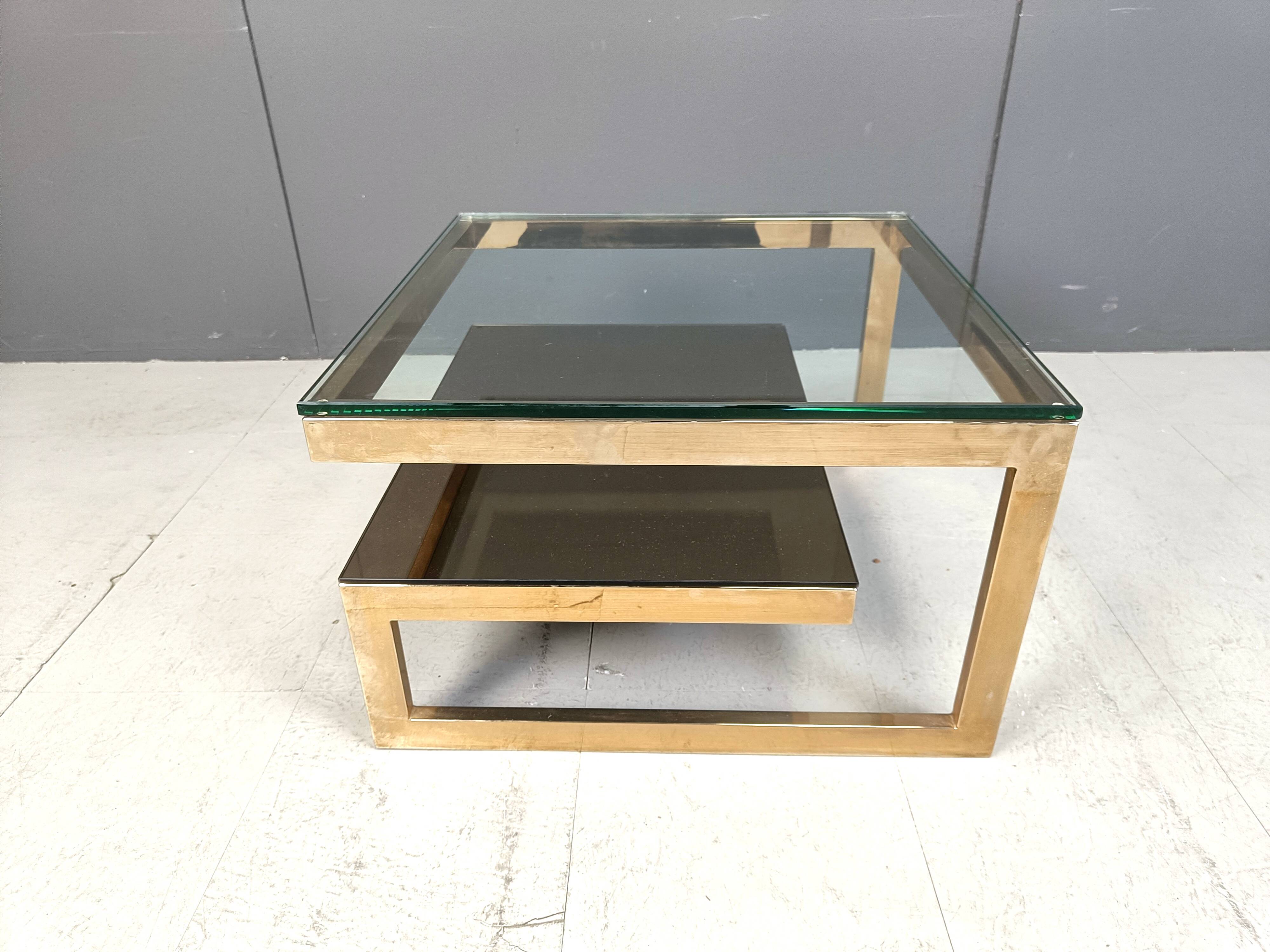 23Kt gold plate coffee table, 1970s