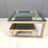 Table basse plaquée or 23 carats, années 1970