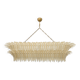 Lustre à palmettes en verre de Murano et laiton italien de style moderne du milieu du siècle
