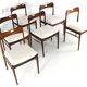 Set of 6 Rosewood AWA Dining Chairs 'Bennekom'  - new upholstery