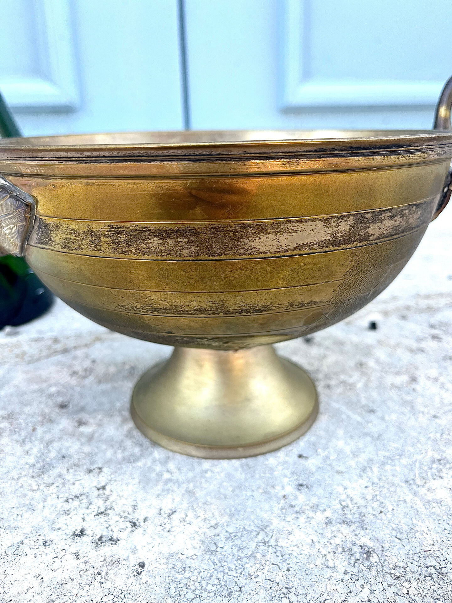 Swan Ice Bucket Brass French Vintage Footed Barware