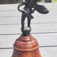 Pair of table bells musician angels in copper metal and bronze