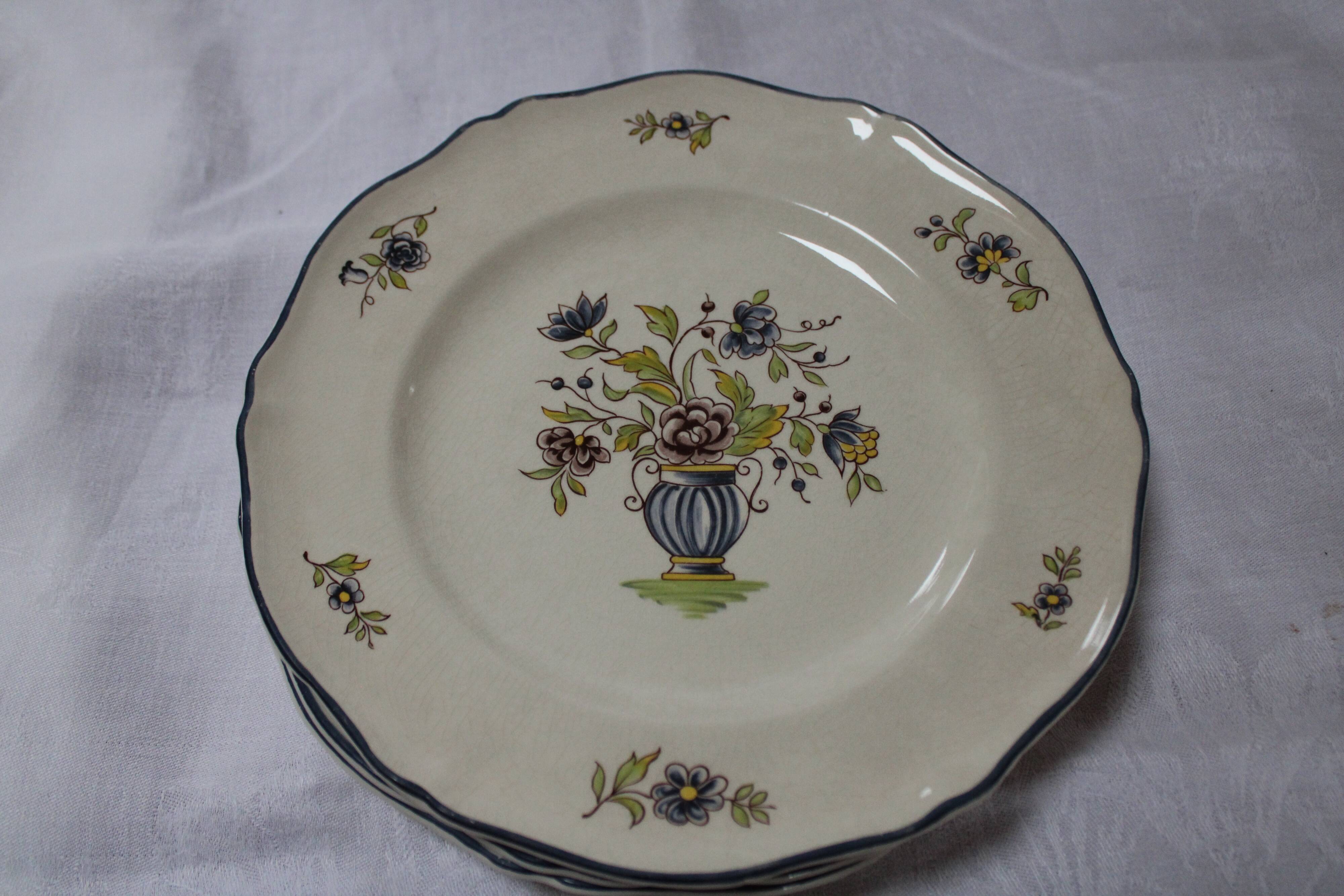 6 Plates Saint-Amand Vieux Delft