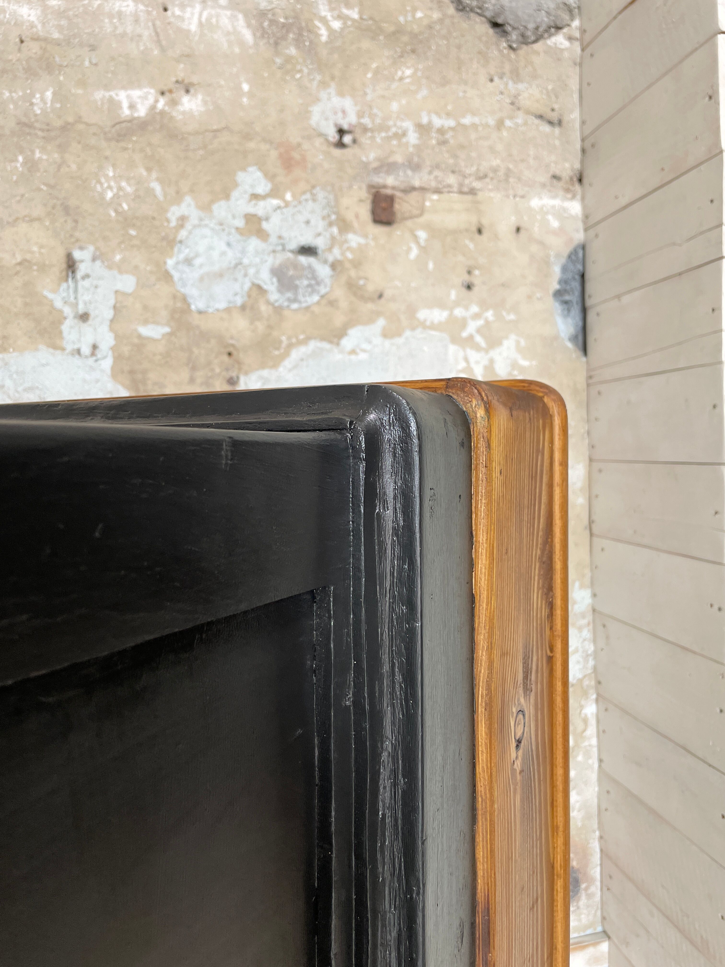 Solid wood box counter.