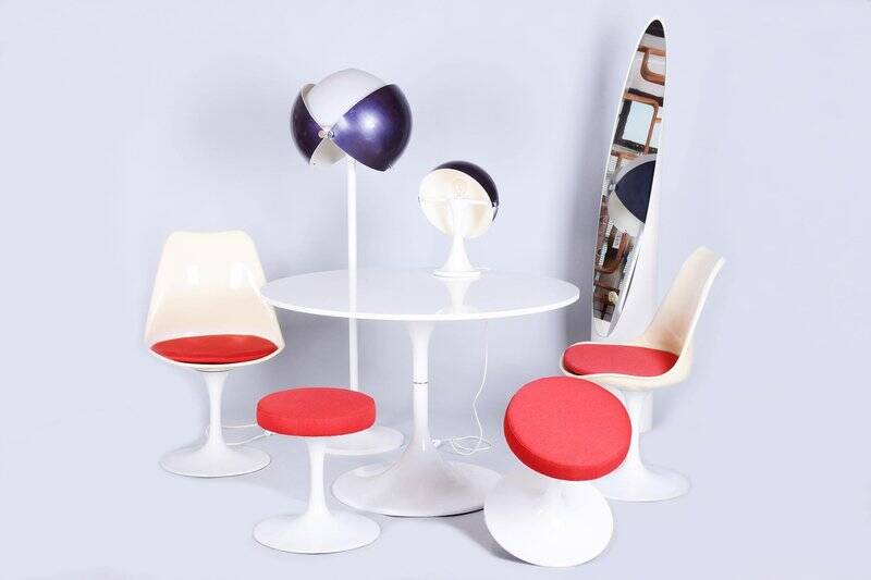 Mid-Century Aluminium Seating Set by Eero Saarinen, Germany, 1950s, Set of 5