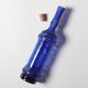Bouteille décorative en verre bleu cobalt avec bouchon en liège / Espagne / Années 1990