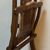 Victorian folding chair 19th century Gothic caning Art & Craft