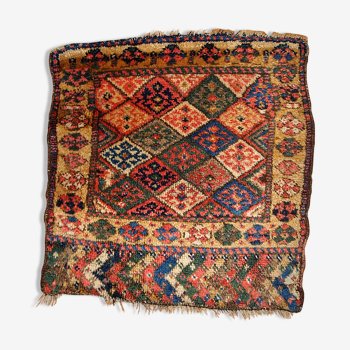 Tapis Persan Kyrdish  61cm x 61cm 1880s