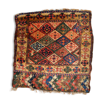 Tapis Persan Kyrdish  61cm x 61cm 1880s