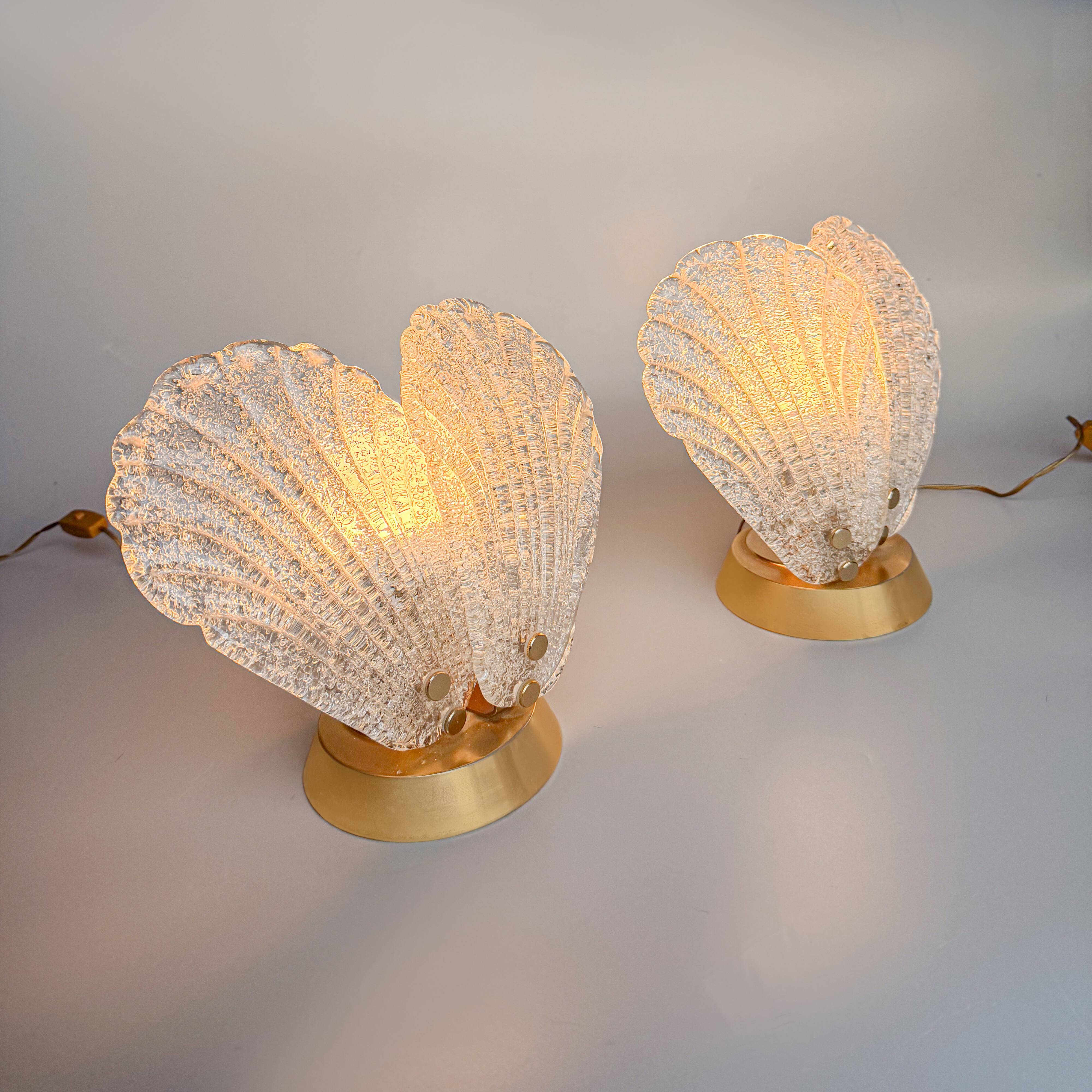 Set of 2 Murano glass table lamps, Italy, 1980s