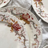 6 polychrome ironstone dinner plates "Wentworth" by Emile Bourgeois