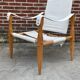 Vintage safari chair 1960s Denmark with canvas minimalist design