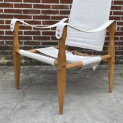 Fauteuil safari vintage 1960 Danemark avec toile design minimaliste