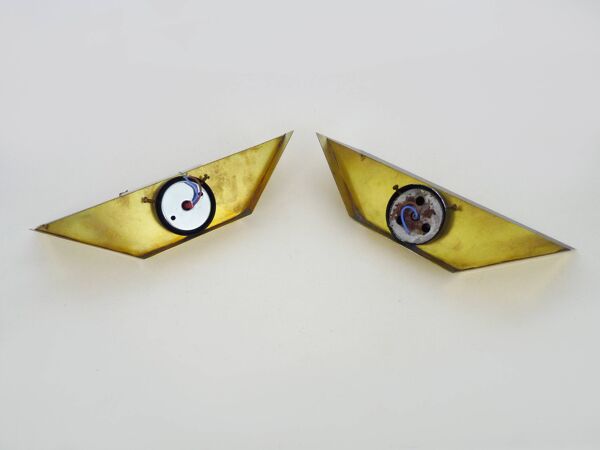 Paire d'appliques murales doré Année 80